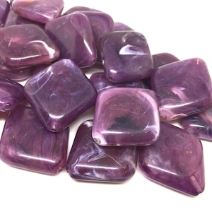 Purple Beads, The Diamond Collection, 32x27mm Beads, big acrylic beads, dark purple beads, bracelet necklace earrings, jewelry making beads