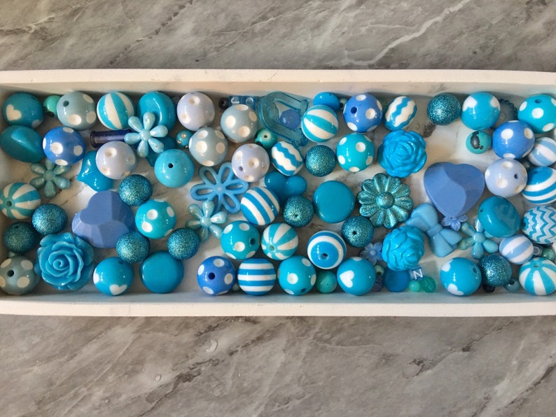 sale clearance beads turquoise bangle making beads WHOLESALE Blue White Bead Soup Mix bubblegum round crystals jewelry creation