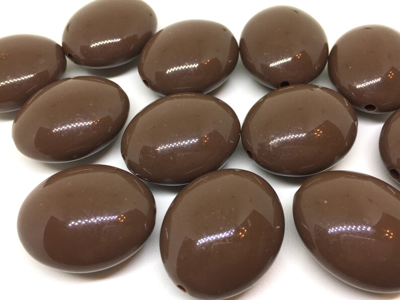 oval beads chunky statement necklace jewelry making wire bangle Chocolate Brown 31mm acrylic beads large acrylic bead QUEEN Collection