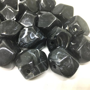 Black Beads, Acrylic Beads, The Jet-Setter Collection, 22mm beads, Colorful beads, Multi-Color Beads, Gemstones, Chunky Beads
