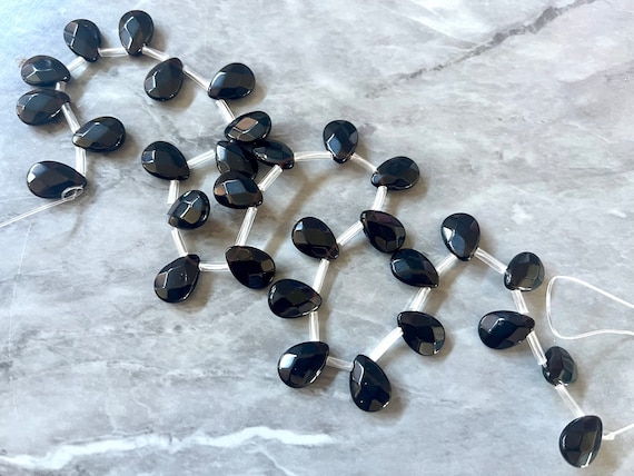 Wholesale Natural Black Aventurine Beads Strands Top Drilled Beads 16mm Faceted Teardrop Gemstones Etsy