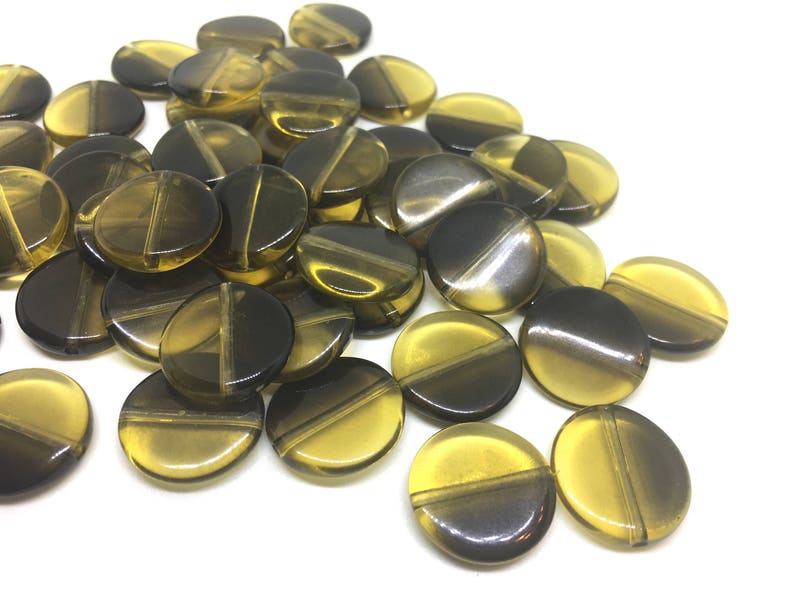 green and black beads olive jewelry Olive /& Black Ombre circular beads green beads 18mm circle black jewel round beads acrylic beads