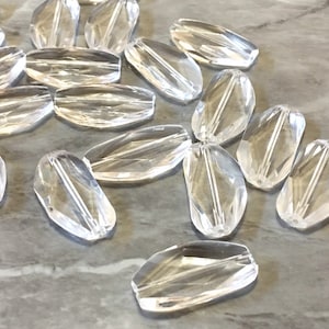 Clear Large Translucent Beads, Faceted Nugget Bead, crystal bead, 32mm crystal beads, clear beads, clear jewelry, clear bracelet