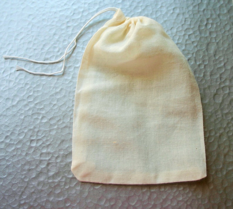 4x6 Drawsting Muslin Bags Candy / Soap / Party Favor / Jewelry bags BLANK BAGS Buy more to save MORE image 2