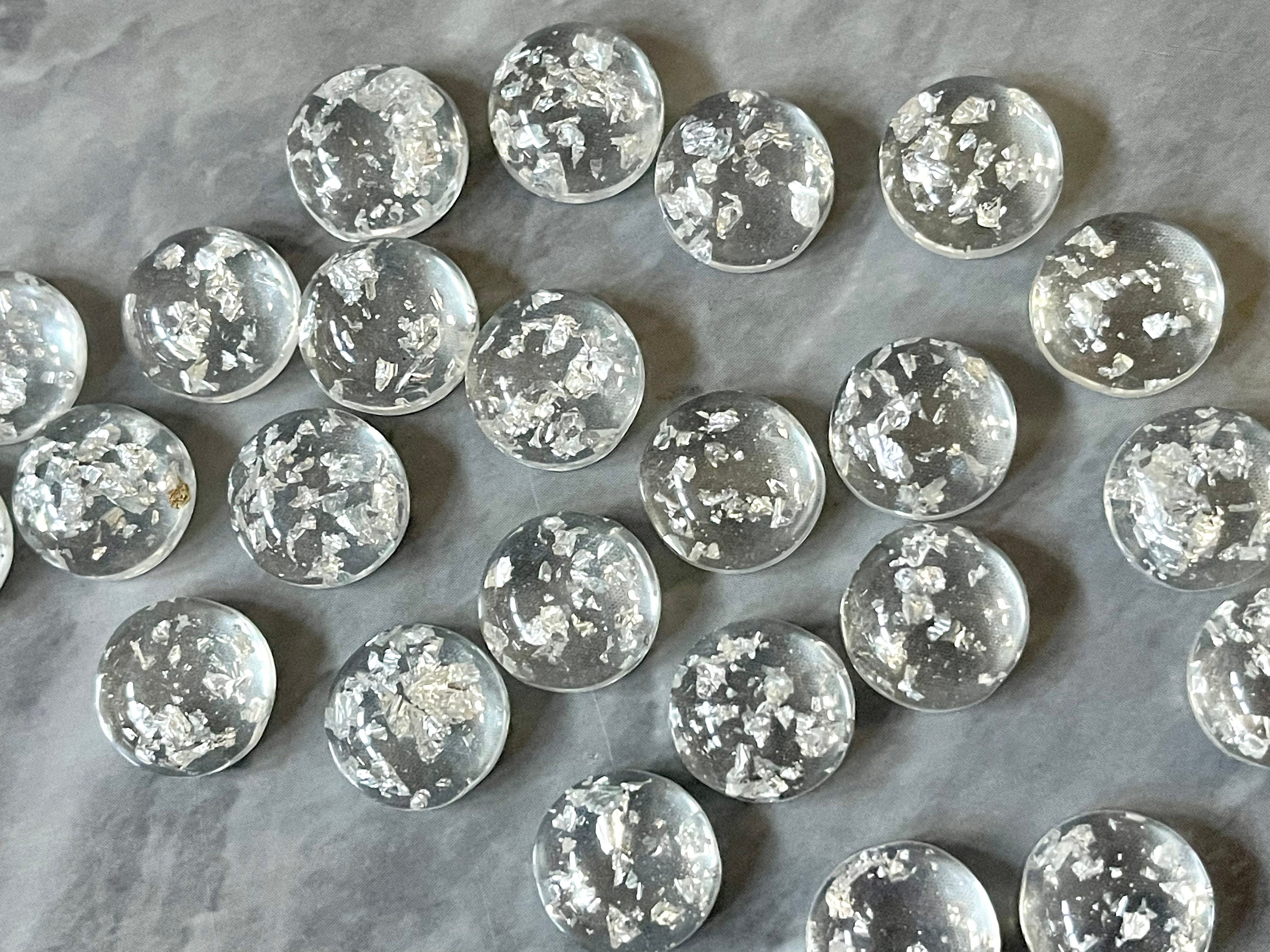 Silver Foil & Clear Resin 12mm Druzy Cabochons, jewelry making kit earring set, diy jewelry, druzy studs, 12mm Druzy stud earrings