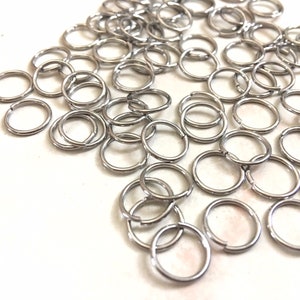 2000 WHOLESALE Stainless Steel Jump Rings, Closed Unsoldered Jump Rings, Silver Steel Color, 10mm split rings, silver jewelry findings