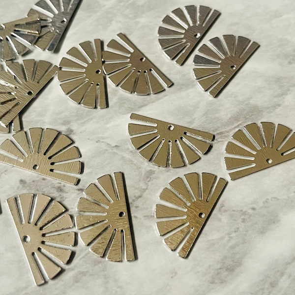 Zilveren zonnestraal 25 mm met 1 gat voor oorbellen cirkel vormstukken, doe-het-zelfoorbellen sieraden rond zilver, geometrische boho lange ketting oorbellen