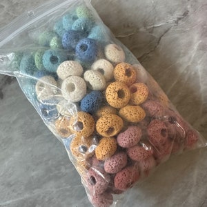 WHOLESALE rainbow rondelle Natural Lava Stones