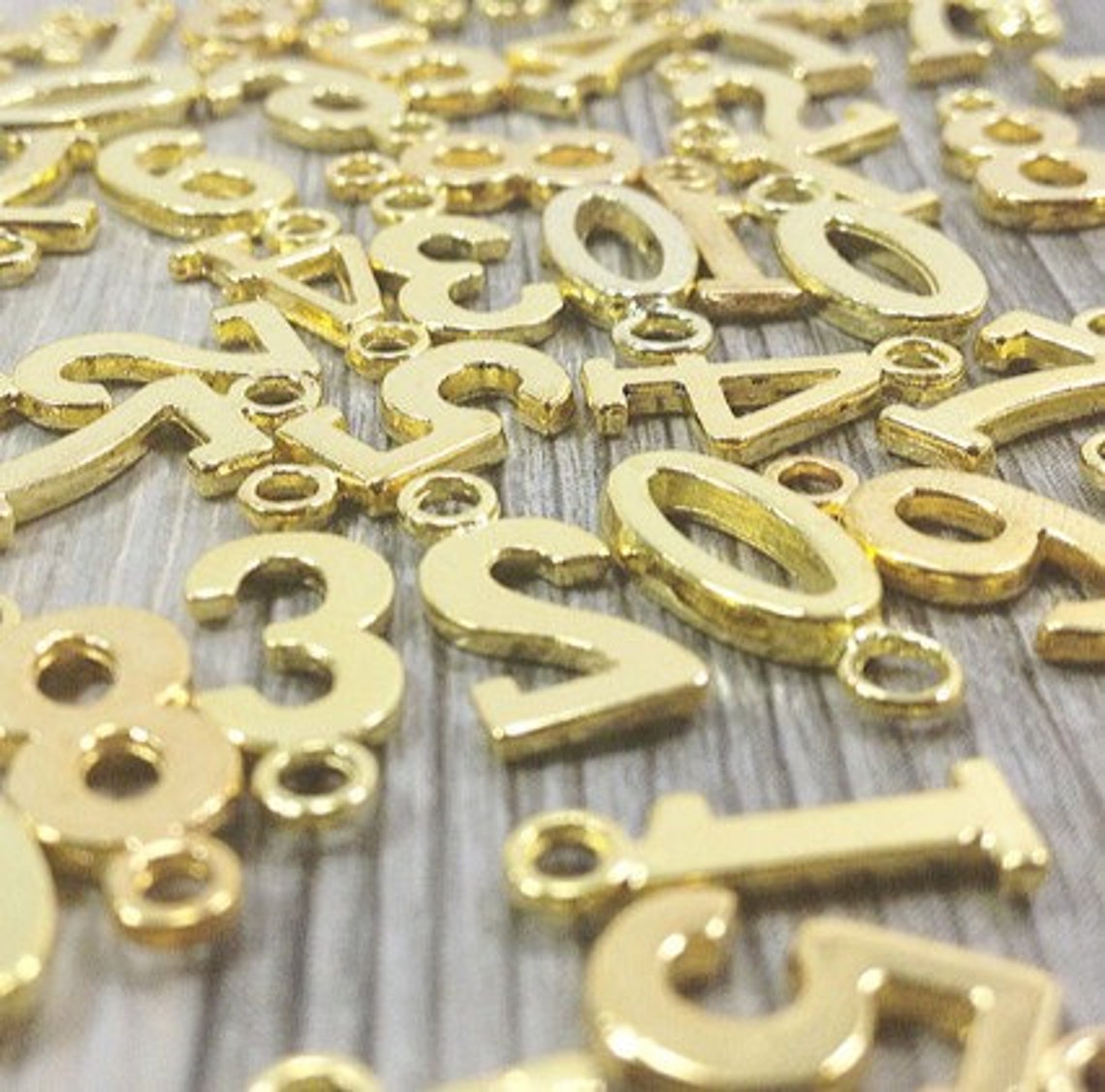 Gold Number Charms you pick number 1 2 3 4 5 6 7 8 9 0 Etsy