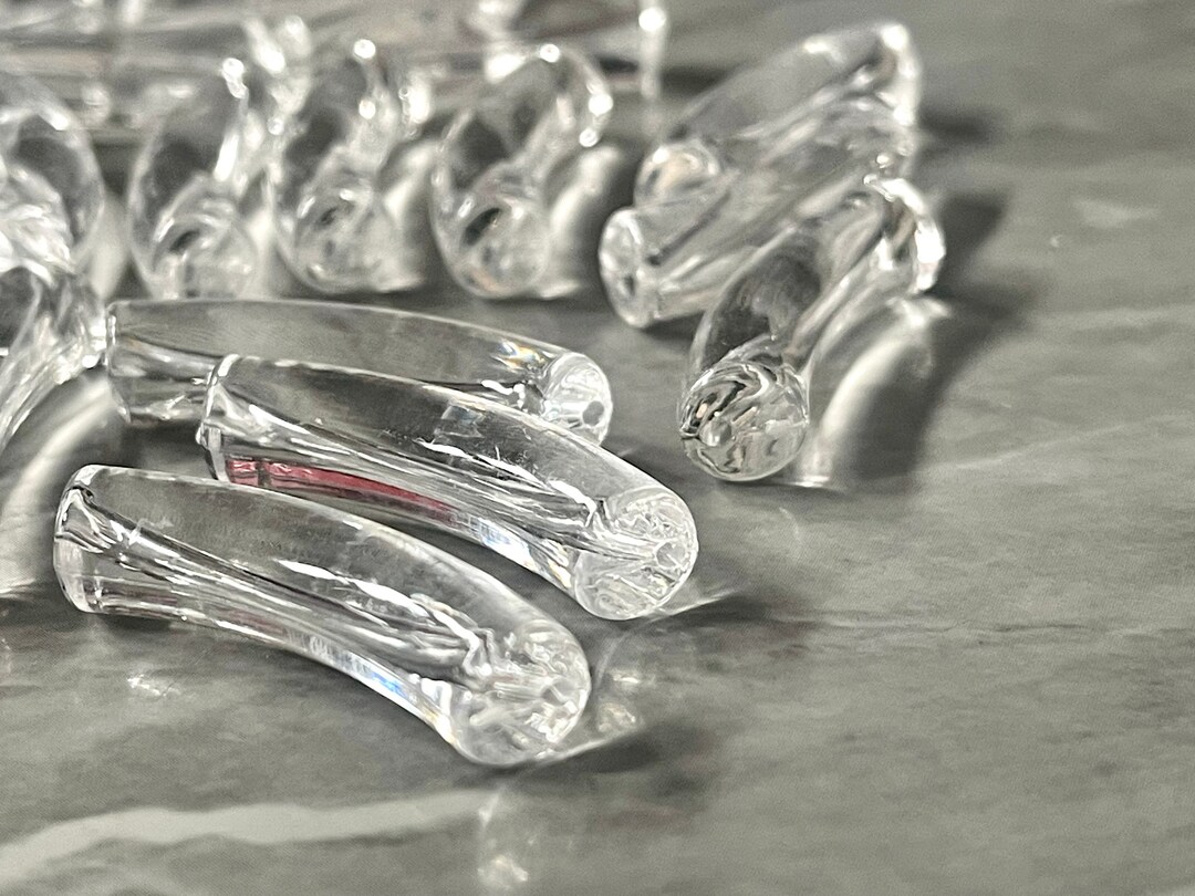 Acrylic Curved Tube Beads, CLEAR Tube Bracelet Beads, Resin Tube Beads Accent Statement Bracelet