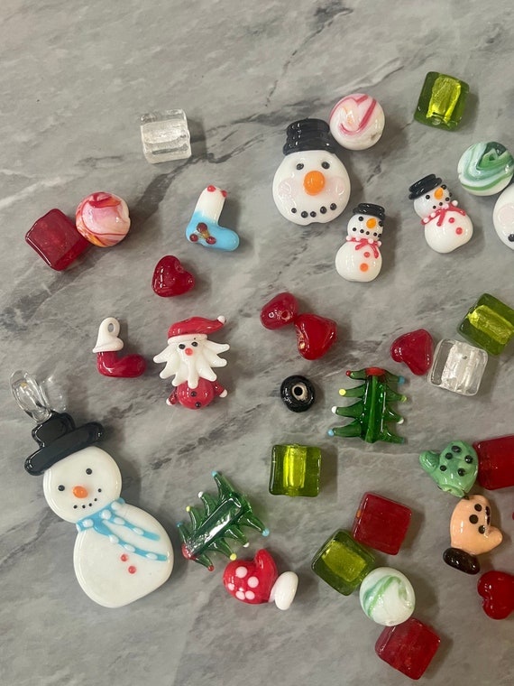 Christmas glass cheap beads wholesale