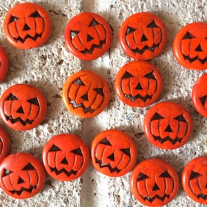 Contas de Halloween, contas de abóbora, contas de jack o&#39;lantern, joias de Halloween, contas grandes de laranja, materiais de artesanato robustos para pulseiras de arame ou joias