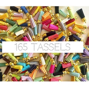 WHOLESALE Pieces 40mm Regenbogen Gold Capped Wildleder Quasten SchmuckZubehör Monogramm Schlüsselanhänger Wildleder Metallic, Sale Clearance Perlen