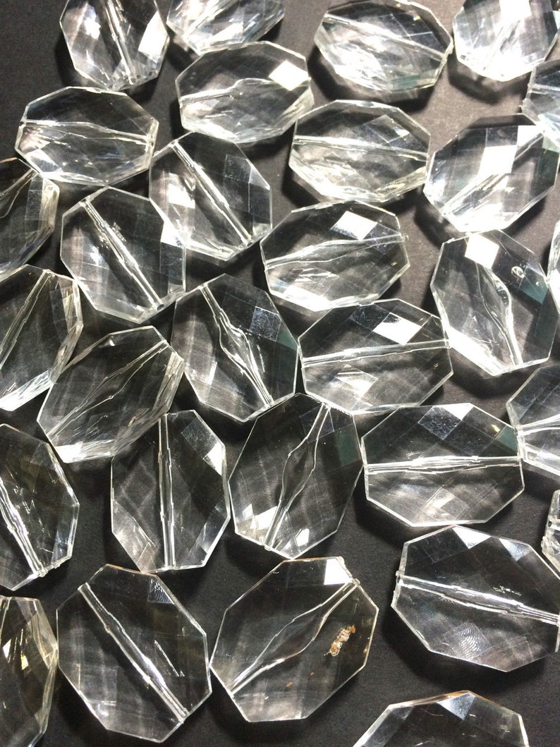 Large Clear Beads 35x26mm Slab Nugget Beads Acrylic Jumbo Etsy