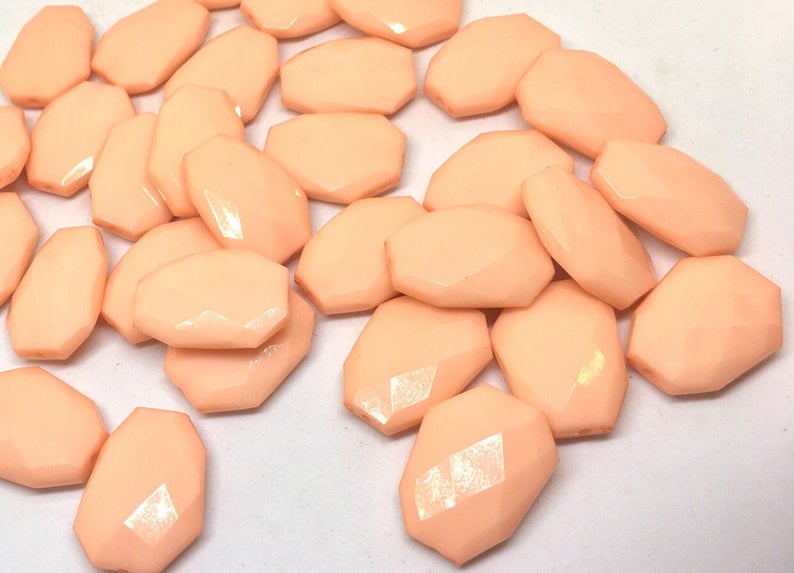 Peach Faceted Beads Light Pink Beads Peach Beads Bangle - Etsy