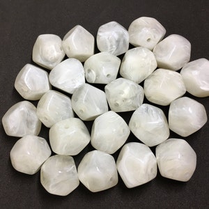 White Beads, Acrylic Beads, The Jet-Setter Collection, 22mm beads, Colorful beads, Multi-Color Beads, Gemstones, Chunky Beads