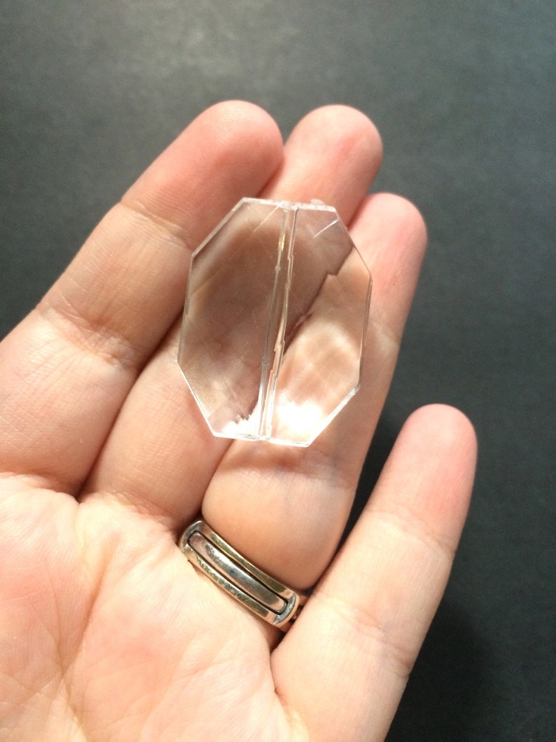 Large Clear Beads 35x26mm Slab Nugget Beads Acrylic Jumbo Etsy