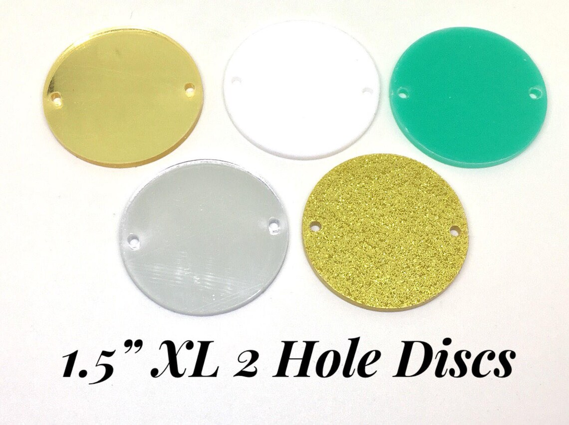 White Acrylic Blanks 2 Hole Acrylic Disc 1.5 Across Etsy