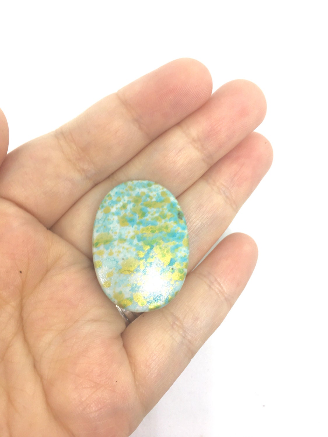 35mm Gold Foil Egg Shaped Beads blue beads gold beads oval Etsy