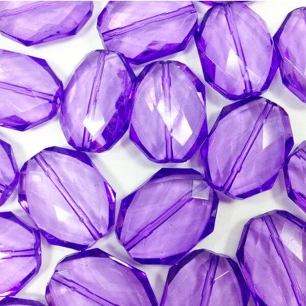 Light Purple Large Translucent Beads - Faceted Nugget Bead - FLAT RATE SHIPPING