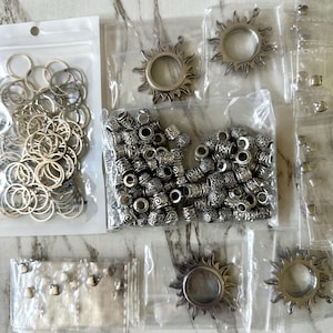 WHOLESALE LOT metal silver findings, Sale Findings, resin charm blanks, Clearance Charms, Jewelry Supplies Making sunburst heart