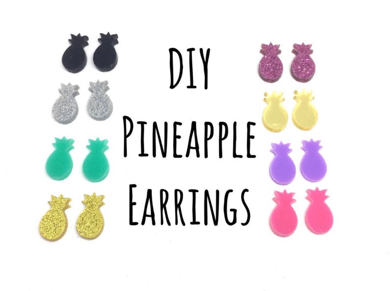 DIY Pineapple Acrylic Earring Blanks 14mm Earring Monogram Etsy