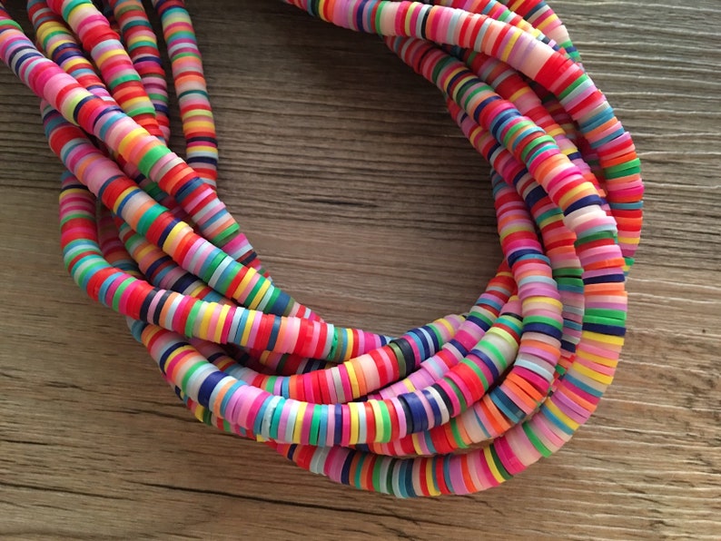 Rainbow 6mm WHOLESALE Rubber Disc Beads 15 Strand Heishi Etsy