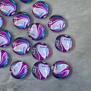 70s Girly Oil Slick Aquarel Hars 12mm Druzy Cabochons, sieraden maken kit oorbellen set, diy sieraden, studs 12mm Druzy stud oorbellen