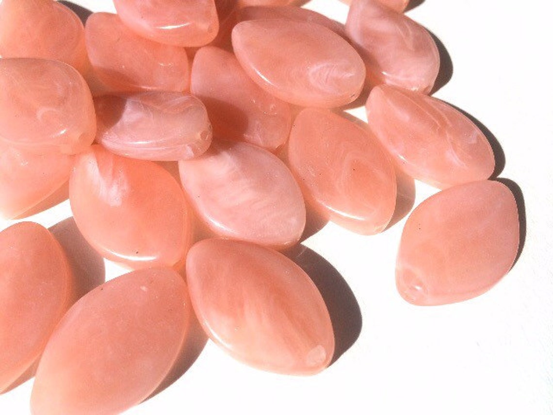 Soft Peach Beads The Marquise Collection peach beads big | Etsy