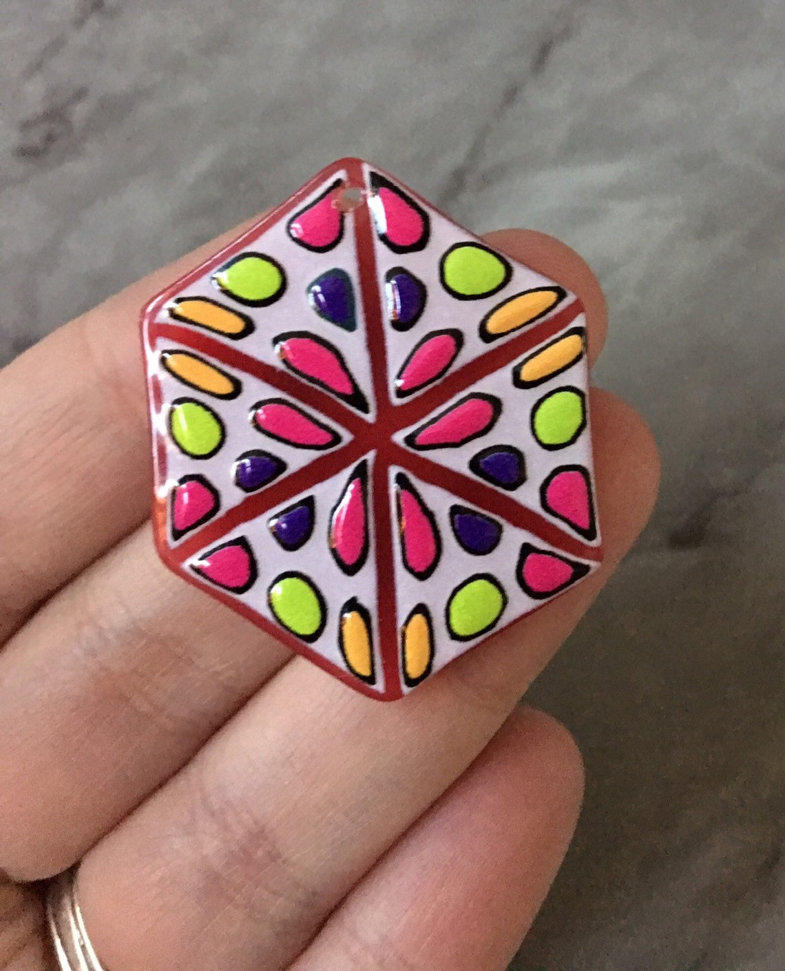 3D Printed Kaleidoscope Beads Rainbow Cutout Acrylic 40mm Etsy