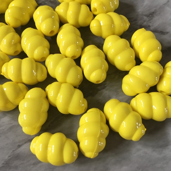 Mac N’ Cheese Yellow twirl beads, yellow beads, Bangle Making, Jewelry Making, 19mm Beads, yellow Jewelry necklace, yellow jewelry