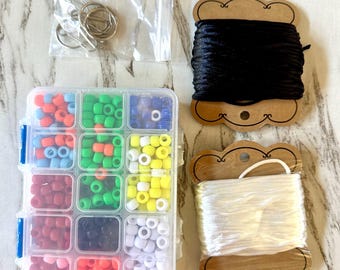 Kit d'artisanat de perles en gros, porte-clés en perles de poney, travaux manuels d'été pour enfants, soupe de perles en solde