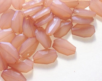 Champagne Translucent Beads - 26mm x 16mm Faceted nugget Bead - FLAT RATE SHIPPING - Jewelry Making - Wire Bangles