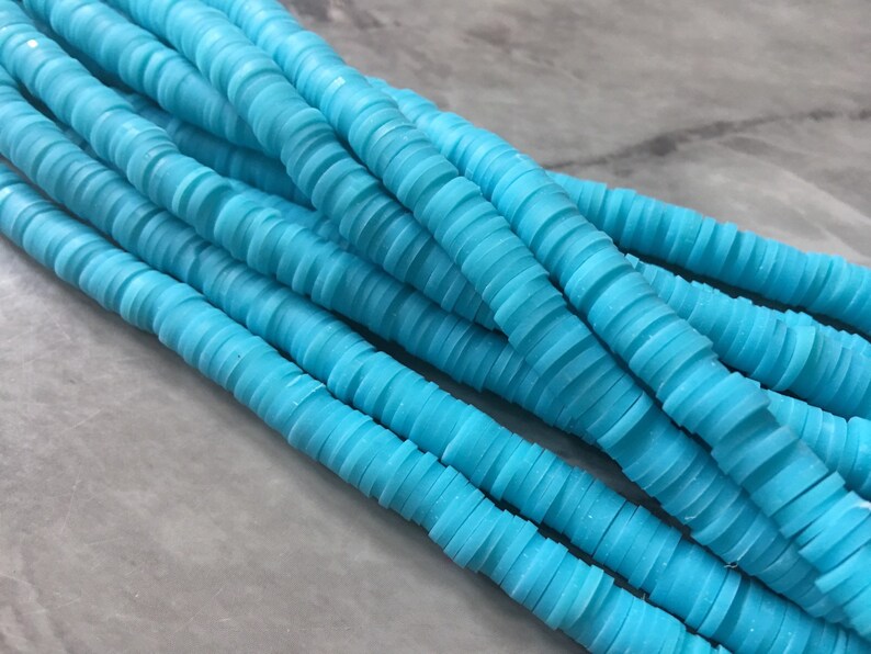 Aqua 6mm WHOLESALE Rubber Disc Beads 16 Strand Heishi Beads Etsy