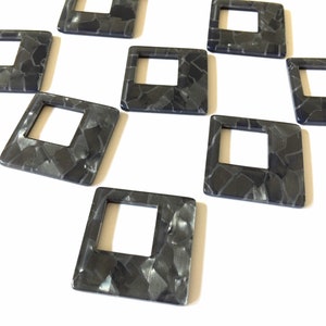 Gray Mosaic Tortoise Shell Acrylic Blanks Cutout, diamond blanks, earring pendant jewelry making, 38mm no hole jewelry blanks
