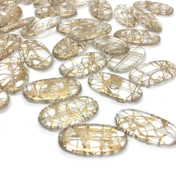 Gold painted Translucent Beads, gold jewelry, 30mm bead, translucent beads, bangle beads, polygon beads, resin beads lucite beads jewelry