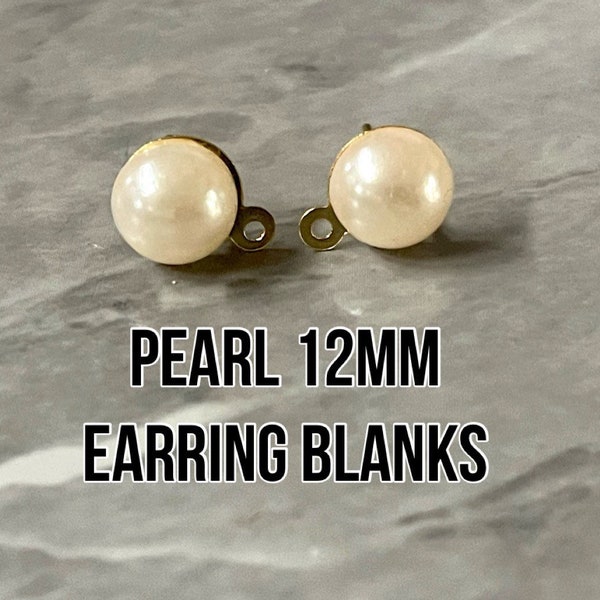 12mm Pearl post earring blanks drop earring, stud earring jewelry dangle DIY earring making round fancy drop evening earrings