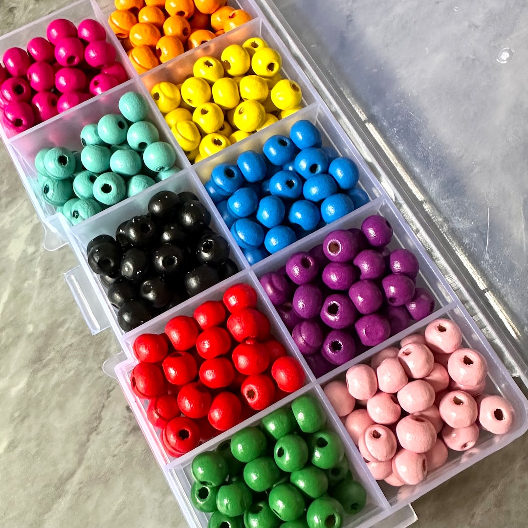 Wholesale Bead Kit 10 Wood Color Circle Bead Set Bead Etsy