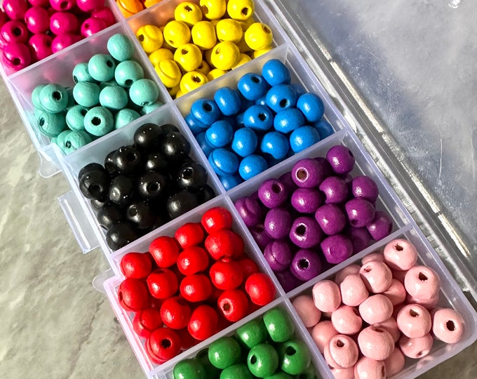 Wholesale Bead Kit, 10 Wood Color Circle Bead Set, Bead Organizer, Bead ...