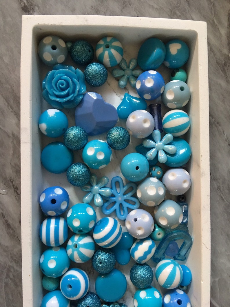 sale clearance beads turquoise bangle making beads WHOLESALE Blue White Bead Soup Mix bubblegum round crystals jewelry creation