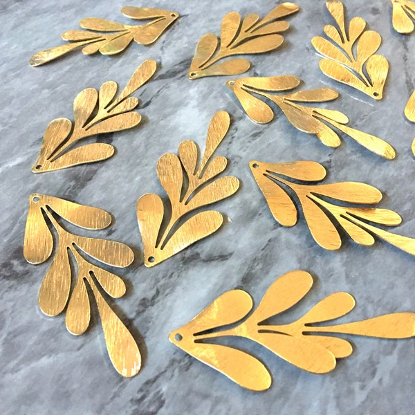 18-karaats vergulde grote bloemenhangers, koperen bladeren fladderen, statement oorbellen onderkant sieraden lange ketting kraal bloemen