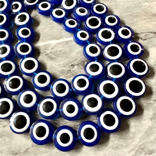 Evil Eye WHOLESALE round beads, colorful beads, blue clearance beads necklace bracelet mandala evil eyes, resin strand sale