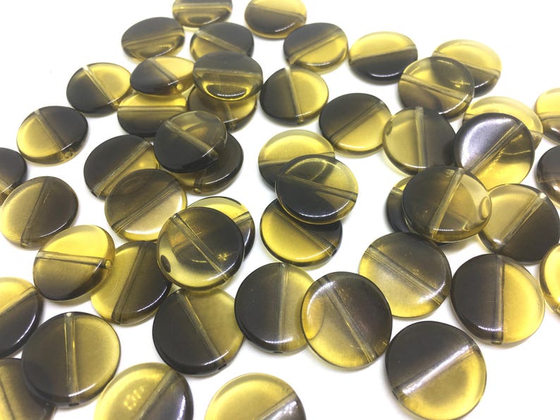 green and black beads olive jewelry Olive /& Black Ombre circular beads green beads 18mm circle black jewel round beads acrylic beads