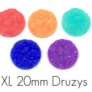 XL 20mm Druzy earring Kit, druzy earring kit, jewelry making kit, earring set, diy kit, diy jewelry, druzy studs, 20mm Druzy cabochon, stud