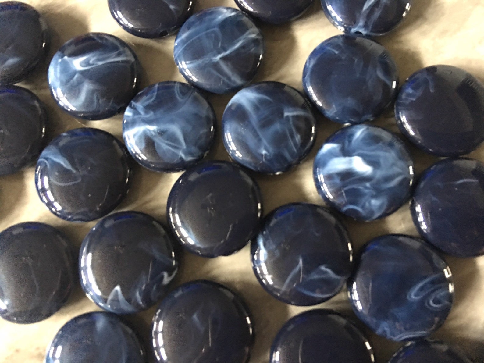Navy Blue Beads Dark Blue Beads 23mm Beads circular acrylic Etsy