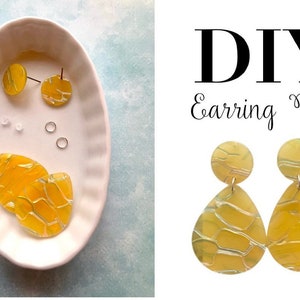 DIY statement Earrings Kit, statement earring makers kit, geometric floral boutique earrings, kids activity, summer craft box activity image 1