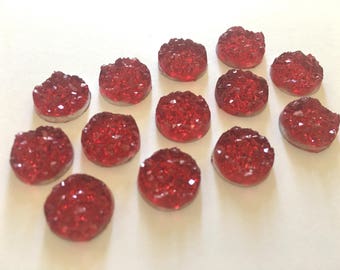 12mm Druzy Cabochons, Strawberry Jam, jewelry making kit, earring set, diy jewelry, druzy studs, 12mm Druzy, cabochon, stud earrings