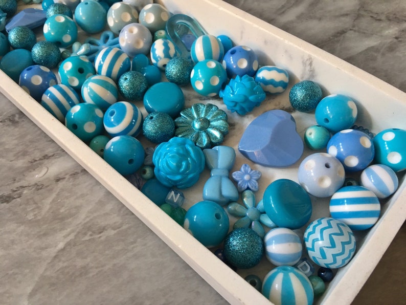 sale clearance beads turquoise bangle making beads WHOLESALE Blue White Bead Soup Mix bubblegum round crystals jewelry creation