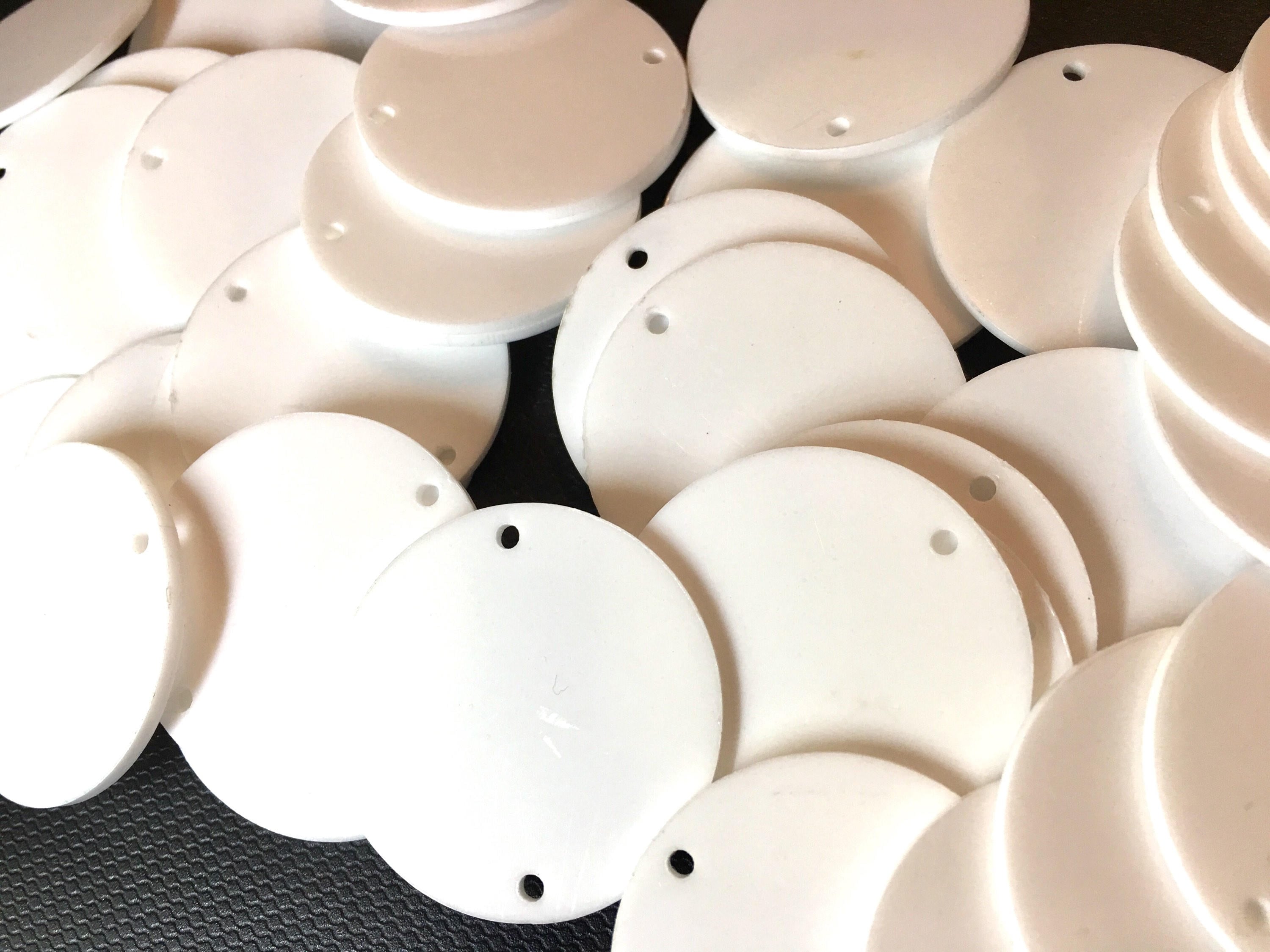 White Acrylic Blanks 2 Hole Acrylic Disc 1.5 Across Etsy