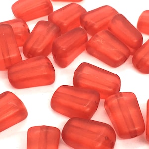 Red FROSTED 21mm Beads, geometric acrylic beads, bracelet necklace earrings, jewelry making, acrylic bangle beads, red beads